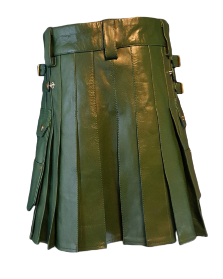 Fashion Leather Utility Kilt