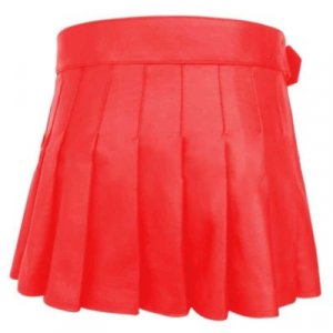 Buy New Leather Women Red Mini Kilt For Sale