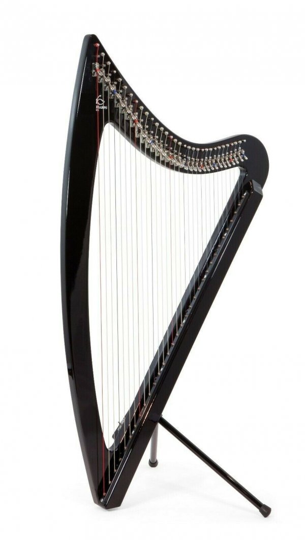 Camac DHC Blue Light 32 string Electro Harp in Black + Camac Harp Padded Bag