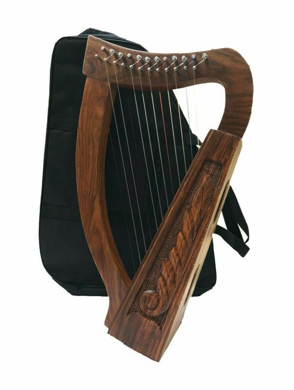 Irish Harp 12 Strings, Sheesham Wood + Free Carry Bag & Tunning key