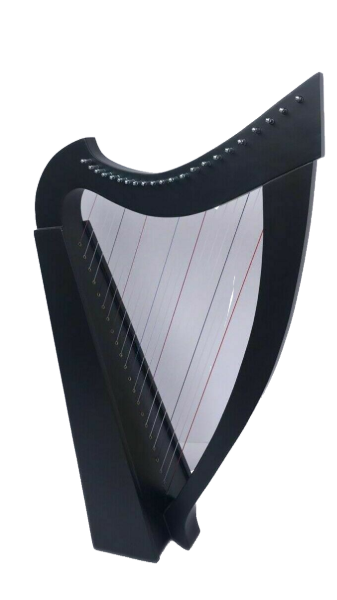 22 Strings Lever Harp Student Harp Solid Wood Black Color Free Bag, Key