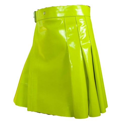 2020 New leather Lime Green utility kilts women Scottish kilt