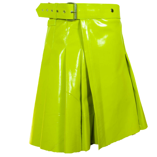 2020 New leather Lime Green utility kilts women Scottish kilt