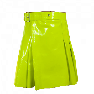 2020 New leather Lime Green utility kilts women Scottish kilt