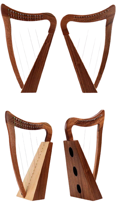 15 String Lever Harp Small Mini Harp Nylon Strings with Free Bag & Tuning Tool