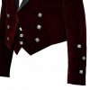 Scottish Burgundy Velvet Prince Charlie Kilt Jacket With Waistcoat