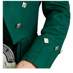 Prince Charlie Green Kilt Jacket Scottish Highland Custom Doublet Piper Jackets