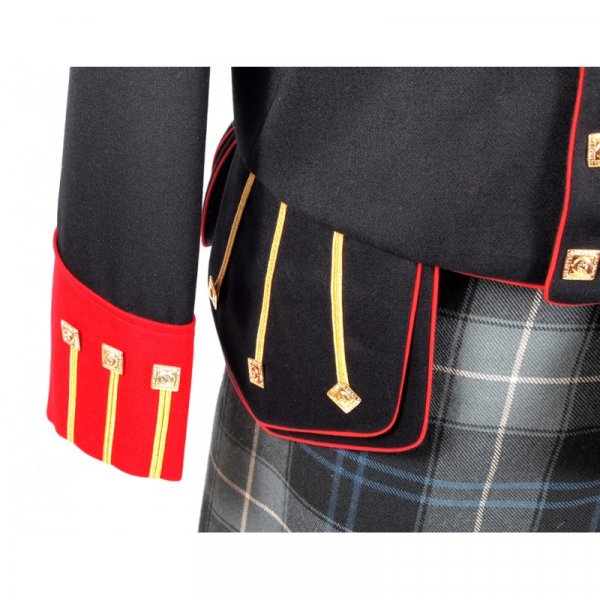 New Black, Red and Gold Military Doublet Jacket