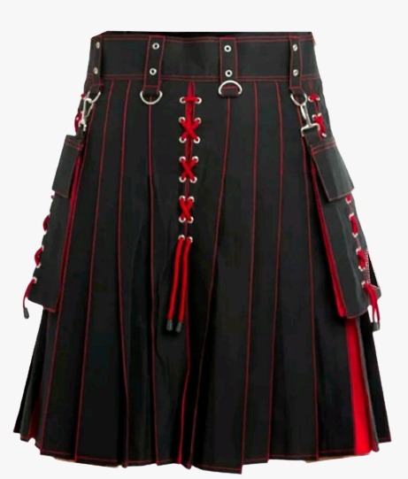 2020 Buy New Kiltish Black & Red Scottish Stunning utility kilt expedited shipping