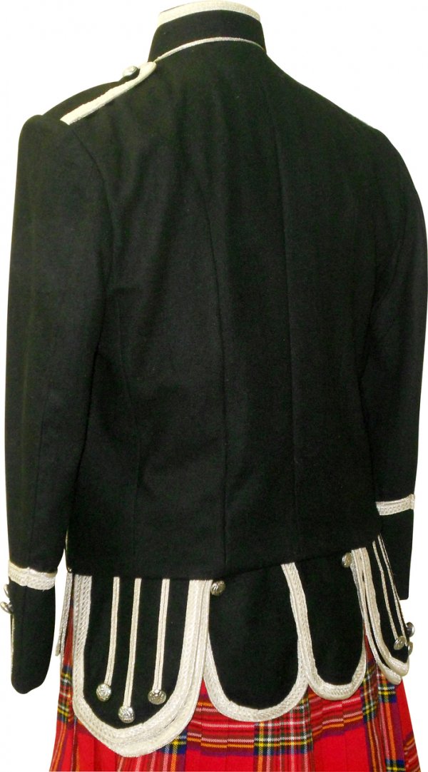 New Black Military Tunic Doublet Jacket [Bag Piper Drummer]