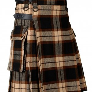 Rose Ancient Tartan Utility Kilt Leather Straps Kilt for Men