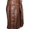 Buy Men Real Brown Leather Kilt With Sporran