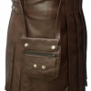 Buy Men Real Brown Leather Kilt With Sporran