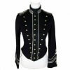 New Black Women Officer Jacket WOOL Coat Braid Jacket