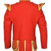 100% Wool Blend Gold Braid Trim Red Military Doublet Pipe Band Jacket