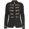 New Black Ladies Officer's Wool Coat All Braid