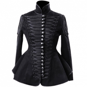 Ladies Black Hussar Military jacket,Ladies Fashion Military Coat