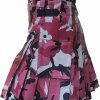 Men Pink Camouflage Cotton Utility Kilt, Fashion Sport Utility Kilt