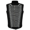 Black/Silver Men’s Military Hussar Drummer Vest Waistcoat