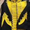 Black Military Napoleon Jacket Golden Embroidery expedited shipping