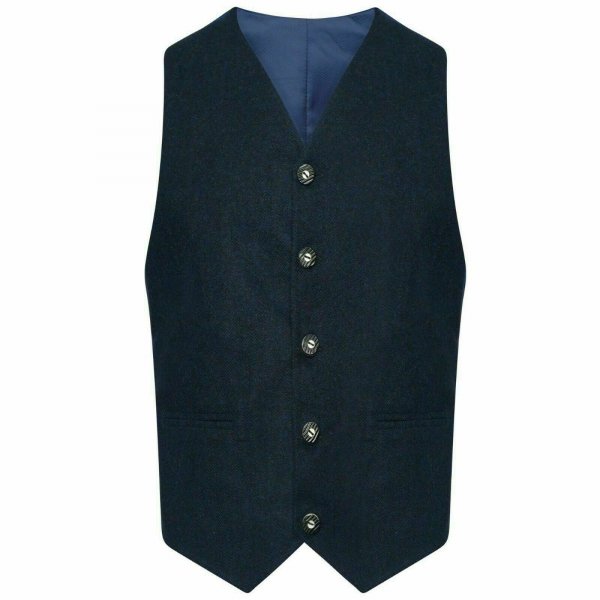 Tweed Crail Highland Blue Kilt Jacket and Waistcoat Scottish