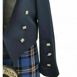 Prince Charlie Jacket Blue With Waistcoat Made to Measure Scottish Kilt Jacket