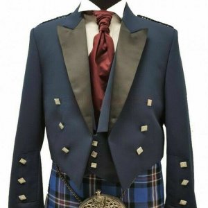 Prince Charlie Jacket Blue With Waistcoat Made to Measure Scottish Kilt Jacket