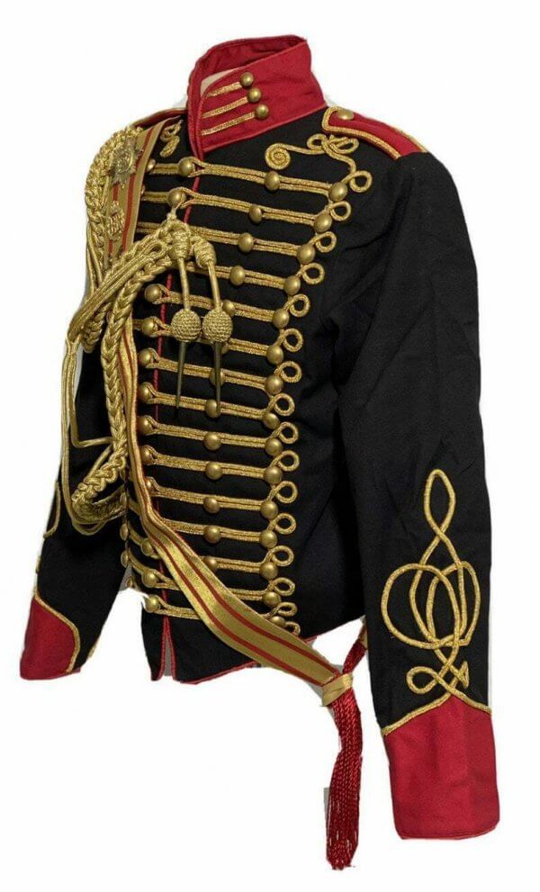 New 5 pcs men’s Black Jacket Ceremonial Hussar Officers with Aiguillette