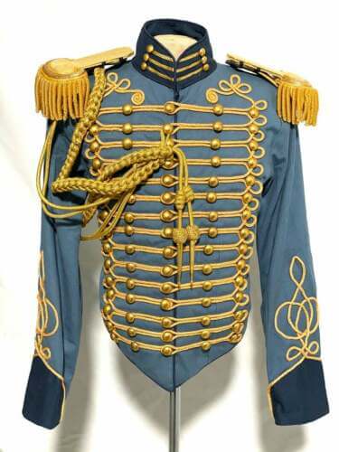 New GENERAL Ceremonial Gold Braiding Hussar Jacket Fringes Gold Epaulettes