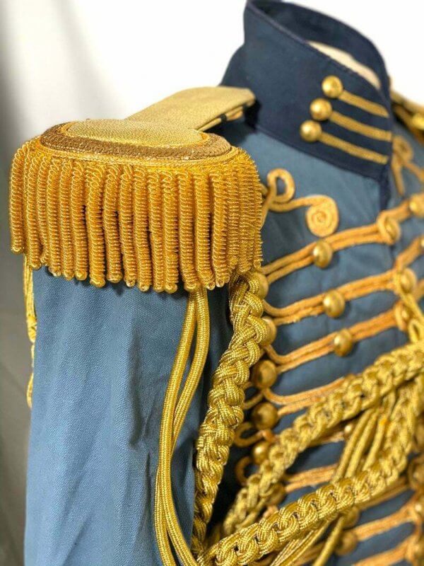 New GENERAL Ceremonial Gold Braiding Hussar Jacket Fringes Gold Epaulettes