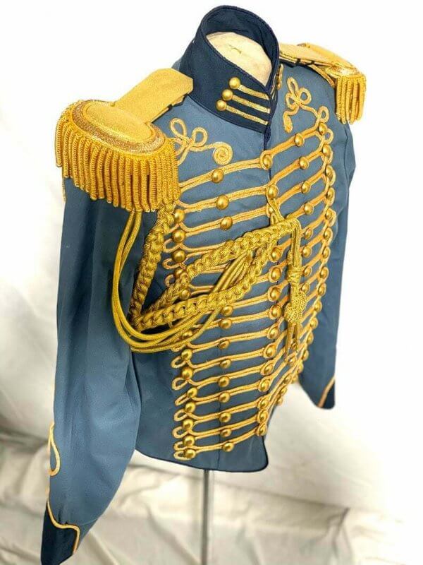 New GENERAL Ceremonial Gold Braiding Hussar Jacket Fringes Gold Epaulettes