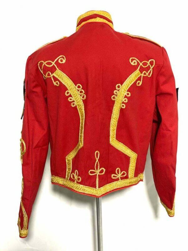 Men’s Ceremonial Gold Braiding Hussar Red Jacket with Hand embroidery