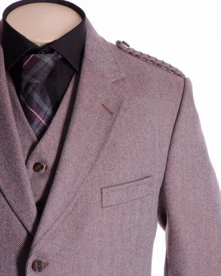 Crail Jacket and Vest in Rust Herringbone fabric