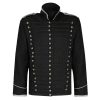 Men's Black hussar steampunk cotton parade jacket, military jacket