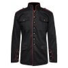 Men Gothic Golden Button Steampunk Drummer Military Jacket