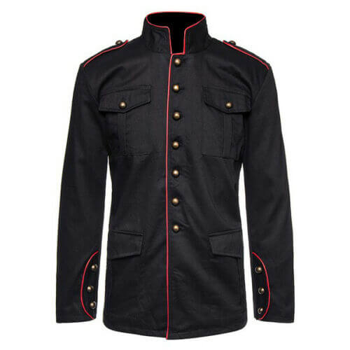 Men Gothic Golden Button Steampunk Drummer Military Jacket