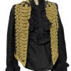 New Mens Ceremonial Military Jacket Black With Gold Braid Hussar