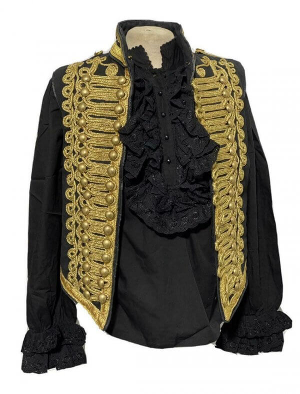 New Mens Ceremonial Military Jacket Black With Gold Braid Hussar