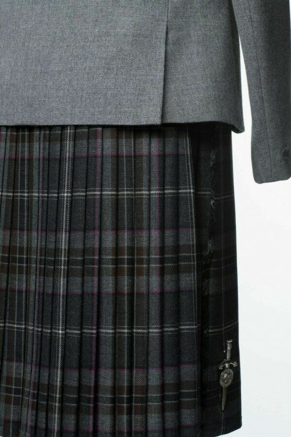 SCOTTISH LIGHT GREY LEMON TWEED WEDDING KILT JACKET