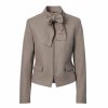 New Italian Wool Blend Bow Neck Jacket