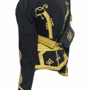 Men's Black Ceremonial Hussar Officers Military Jacket