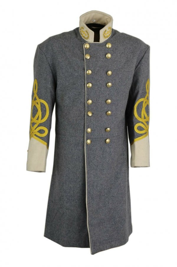 CONFEDERATE FROCK COAT OFFICERS DOUBLE BREASTED