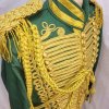 Steampunk Men Ceremonial Hussar Officer Green Military Jacket