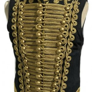 New Ceremonial Military Jacket Black with Gold Braiding Hussar