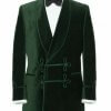 Men Smoking Jacket Green Blazer Coats Elegant Luxury Designer Party Wear Jacket