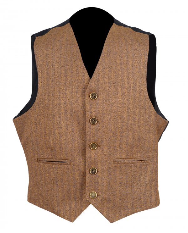 Goldish Brown Argyle Scottish Kilt Jacket with Vest