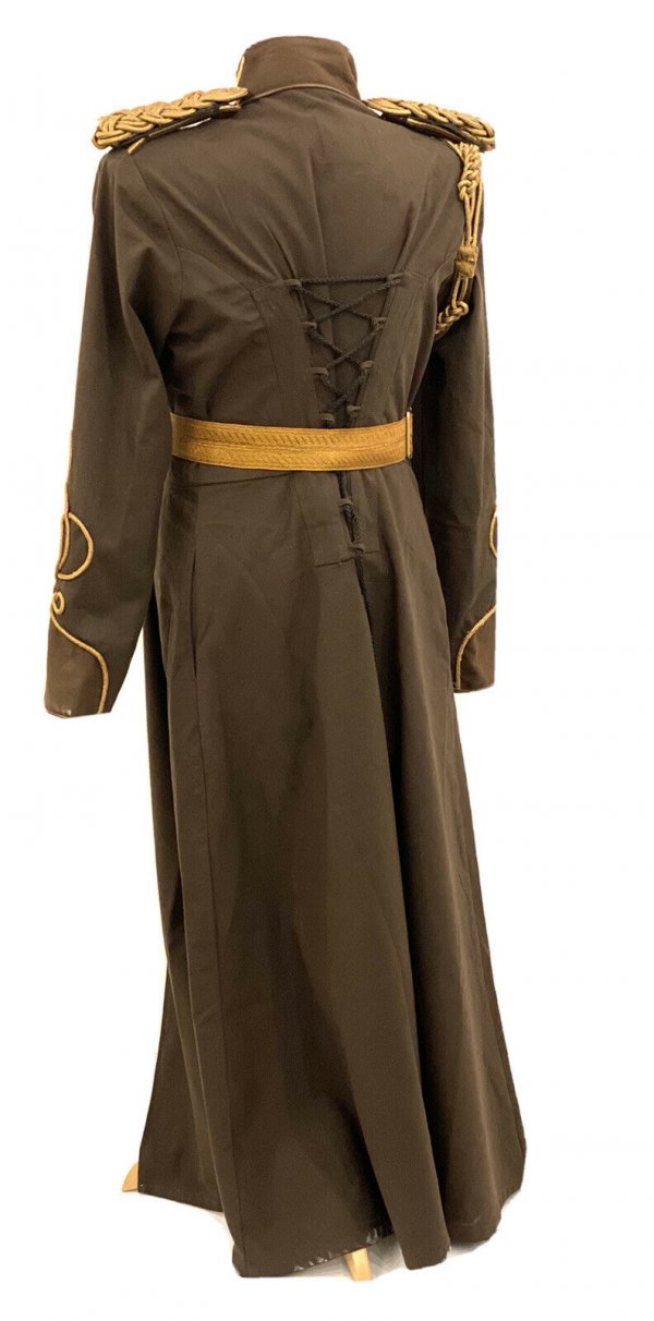 4 Pcs Steampunk Full Length Long Coat With Antique Belt