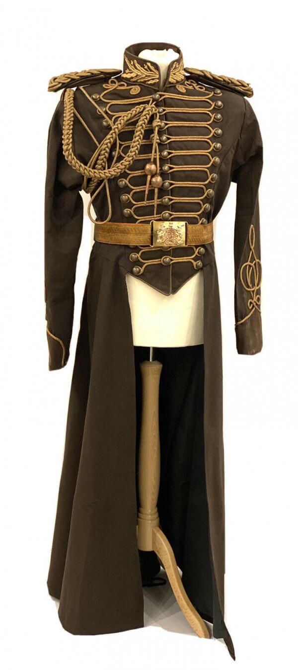 4 Pcs Steampunk Full Length Long Coat With Antique Belt