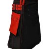 Men's Scottish Black With Red Contras Kilt Utility