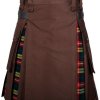 Brown Kilt With Buchanan Tartan Pleats Utility Kilts